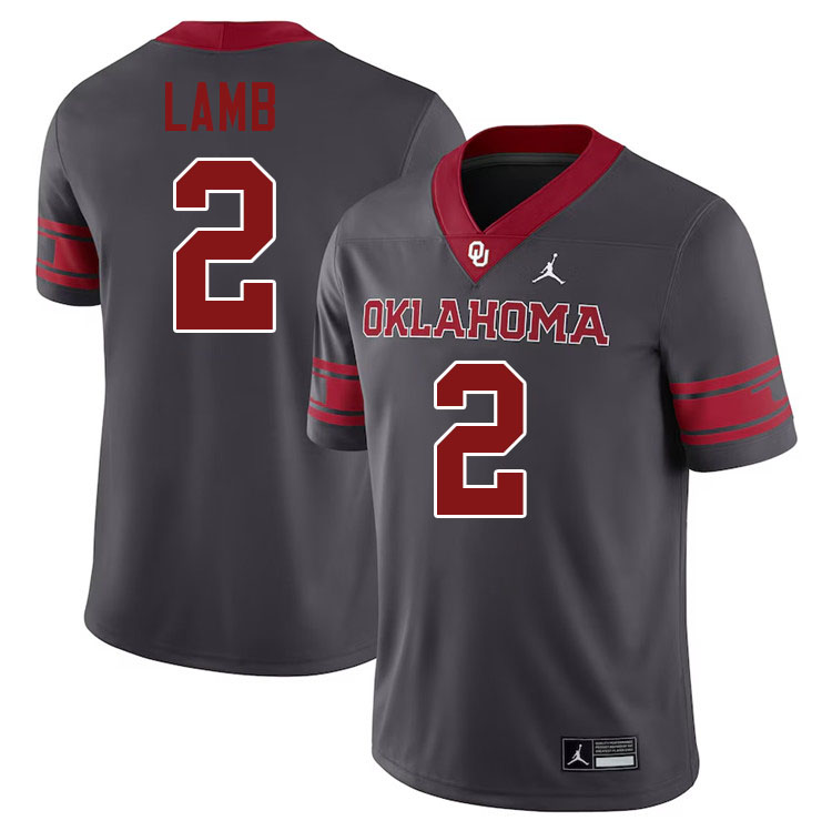 CeeDee Lamb Oklahoma Sooners Jersey,Oklahoma Sooners Football Uniforms,Jersey-Anthracite